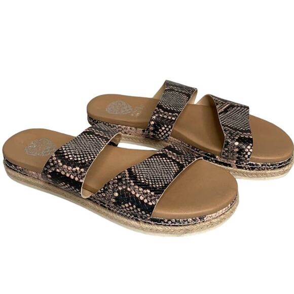NEW Vince Camuto Rynnah Snake Print Slide Sandals - Picture 1 of 10